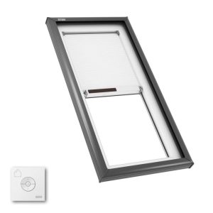VELUX FCM 3046 Fixed Curb Mount Skylight with Solar Room Darkening Shade White