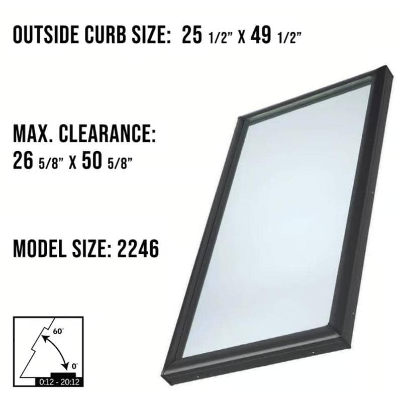 VELUX FCM 2246 Fixed Curb Mount Skylight with Solar Room Darkening Shade White - Image 3