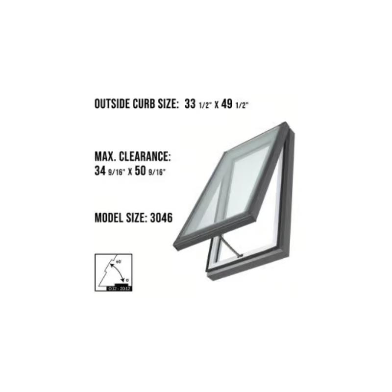 VELUX VCM 3046 Manual Venting Curb Mount Skylight with Solar Room Darkening Shade White - Image 3