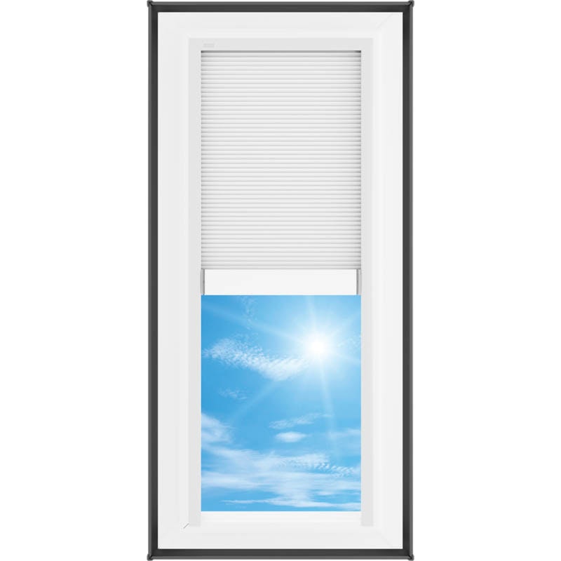 VELUX FCM 1943 Fixed Curb Mount Skylight with Solar Room Darkening Shade White - Image 3