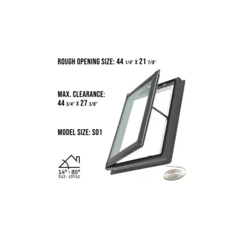 VELUX VSE S01 Electric Venting Deck Mount Skylight with Solar Room Darkening Shade White - Image 3